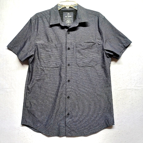 01.Algo Performance Short Sleeve Button Up Shirt Men's Sz M - Picture 1 of 7